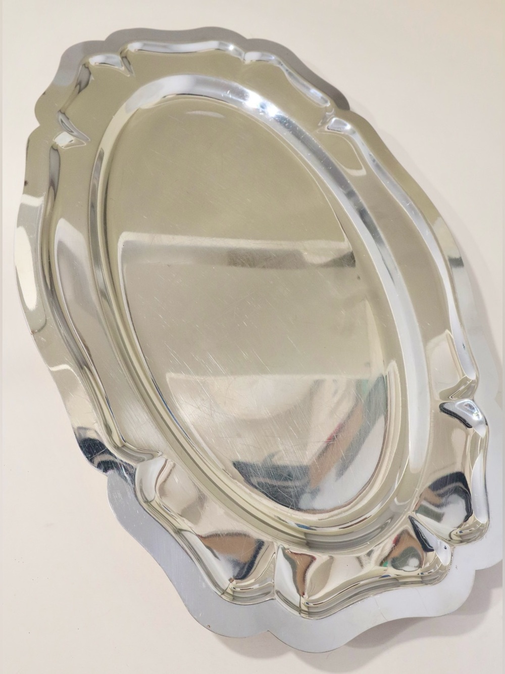 Large Oval Stainless Steel INOX serving platter tray High Quality 18/10 1960s-80